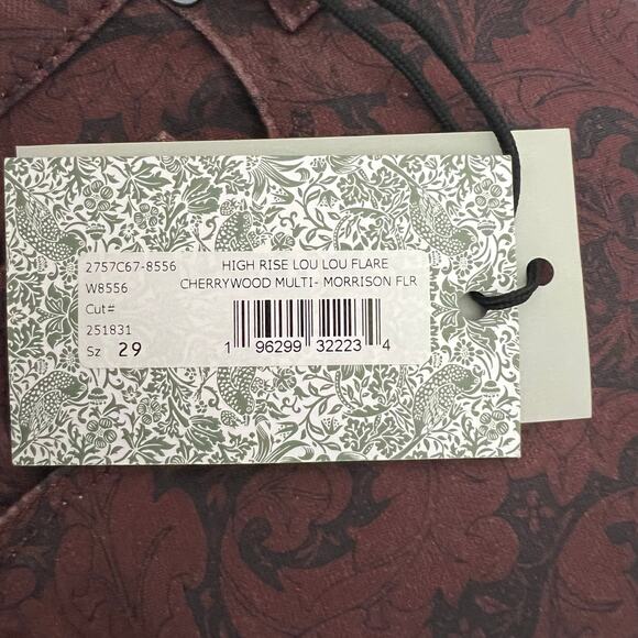 Paige Morris & Co. High Rise Lou Lou Flare Jean In Cherrywood Multi Size 29 - Picture 7 of 16